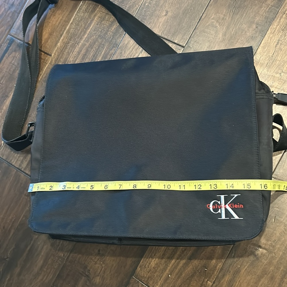 Calvin Klein Solid Black Monogram Y2k Laptop Mess… - image 8